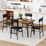 Garvee Dining Table Set for 4, Wood Kitchen Table with 4 Upholstered Chairs, Space-Saving Kitchen and Dining Room Furniture for Small Spaces, Apartment Garvee