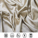 Satin Bed Sheets California King Size Sheets Set, Taupe Silk Sheets, 4 - Pieces Soft Bedding Set with 1 Deep Pocket Fitted Sheet,1 Flat Sheet,2 Pillowcase Luxbedding