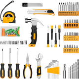 DEKOPRO 126 Piece Power Tool Combo Kits with 8V Cordless Drill, 10MM 3/8'' Keyless Chuck, Professional Household Home Tool Kit Set, DIY Hand Tool Kits for Garden Office House Repair DEKOPRO