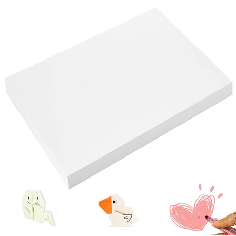 100 Sheets Arts Craft Paper for Drawing 12” x 17” White Construction Paper for Coloring, Creating, School Art Project Supplies, Standard Weight Shinok
