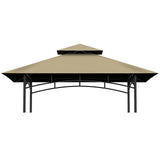 COVBOARD Grill Gazebo Replacement Top, 5 * 8 Outdoor BBQ Gazebo Top Cover, Double Layer BBQ Gazebo Top Canopy for Model #L-GG001PST-F(Khaki) - WoodArtSupply
