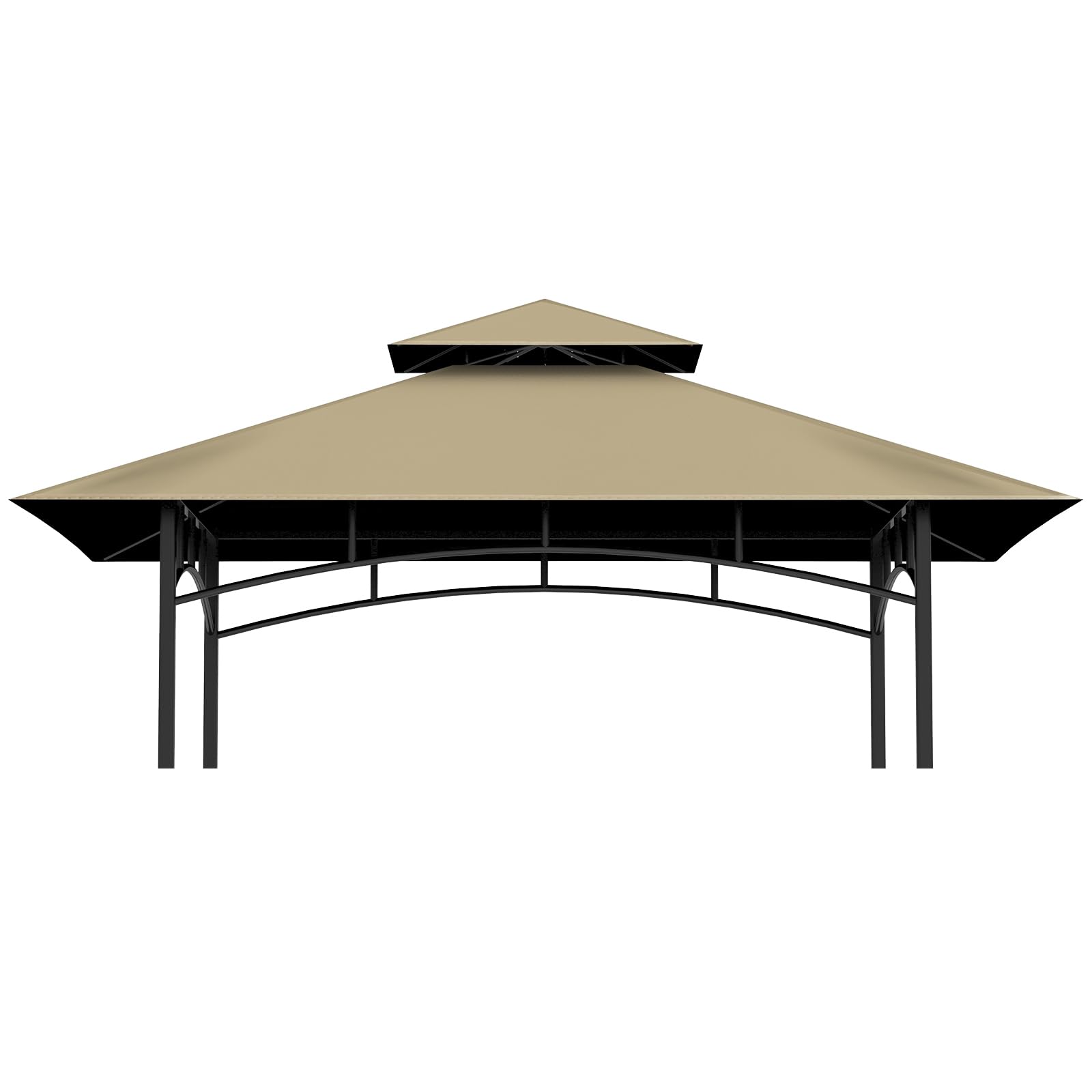 COVBOARD Grill Gazebo Replacement Top, 5 * 8 Outdoor BBQ Gazebo Top Cover, Double Layer BBQ Gazebo Top Canopy for Model #L-GG001PST-F(Khaki) - WoodArtSupply