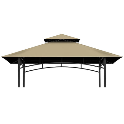 COVBOARD Grill Gazebo Replacement Top, 5 * 8 Outdoor BBQ Gazebo Top Cover, Double Layer BBQ Gazebo Top Canopy for Model #L-GG001PST-F(Khaki)