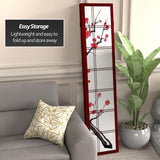 Red Lantern 6 ft. Tall Canvas Cherry Blossom Room Divider-Rosewood-3 Panels, 71 inches high Wide Red Lantern