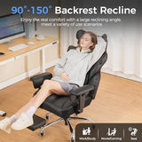 GTRACING Big and Tall Gaming Chair 400lbs Heavy Duty Office Chair with Foot Rest & Ergonomic Pocket Spring Lumbar Support, High Back 3D Saddle Shaped Cushion for Back Pain Relief, Matte-Black GTRACING