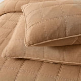 Lush Decor Logan Stone Washed Cotton Quilt 3 Piece Set Full/Queen Sienna - Rustic Bedding Set - Soft Terracotta Quilt - Lightweight - Minimalist & Boho Bedroom Decor Lush Decor