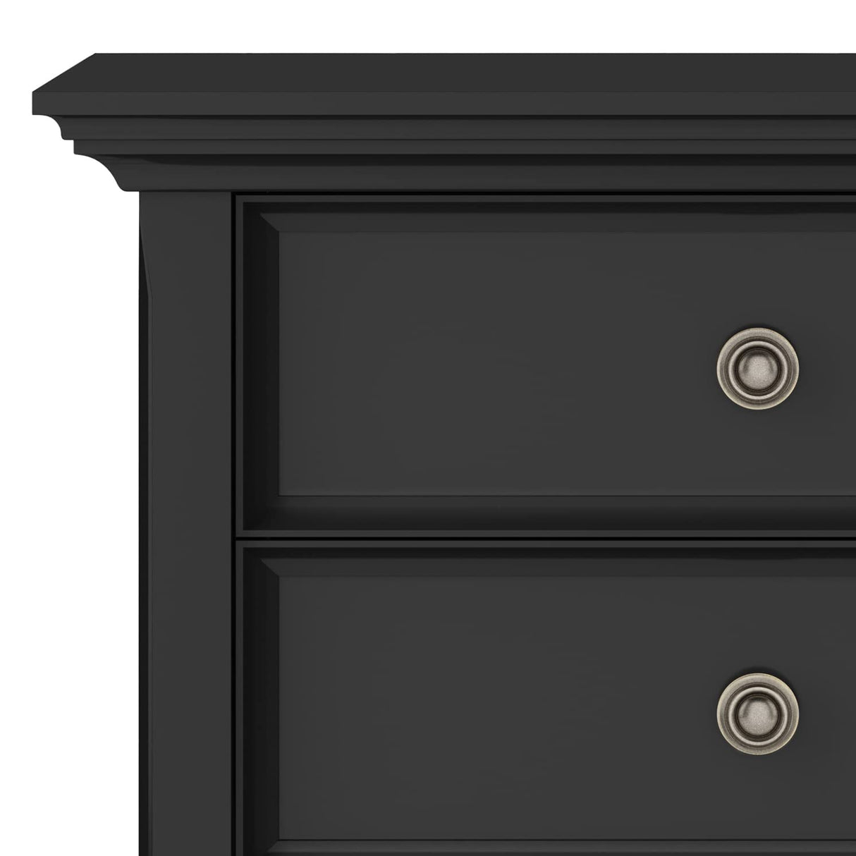 SIMPLIHOME Amherst SOLID WOOD 24 Inch Wide Traditional Bedside Nightstand Table in Black, For the Living Room and Bedroom SIMPLIHOME
