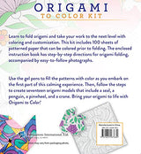 Origami to Color Kit: Includes 100 Origami Sheets, 5 Gel Pens, and 12 Page Instruction Book WoodArtSupply