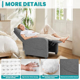 Sweetcrispy Recliner Chair Fabric Recliner Sofa No Massage, Home Theater Seating with Lumbar Support, Adjustable Push Back Overstuffed High-Density Sponge Reclining for Living Room, Grey