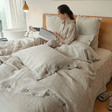 Simple&Opulence 100% Linen Duvet Cover Set 2pcs with Coconut Button Closure Natural French Washed Flax Solid Color Soft Breathable Farmhouse Bedding - Linen, Twin Size Simple&Opulence