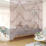 Foreate Beaded Curtain for Doorways Handmade Bamboo Wood Door Beads Boho Hanging Room Divider Hallway Window Hippie Curtains Rustic Home Decor 35.5" x 75" Brown Foreate
