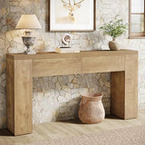 Tribesigns 63-Inch Wooden Console Table with 2 Hidden Drawers, Farmhouse Rustic Brown Sofa Table for Living Room, Hallway, Entrance, Foyer, Easy Assembly (Brown) Tribesigns