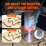 VEVOR 10W Output 10000mm/min Movement Speed, Compressed Spot with Rotary Roller, Laser Cutter for Wood, Certain Metal, Gray VEVOR