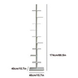 WDHUSza 9-Tier Metal Spine Bookshelf – Vertical Book Tower, Slim Ladder Shelf for Corners, Space-Saving Bookcase and Multipurpose Storage Rack for Home Office (Black) WDHUSza