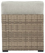 Signature Design by Ashley Outdoor Calworth Resin Wicker Patio Armless Chair, 2 Count, Beige Signature Design by Ashley