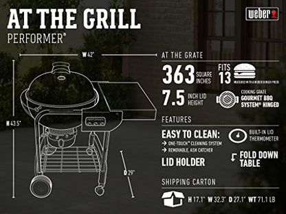 Weber Performer Charcoal Grill, 22-Inch, Black