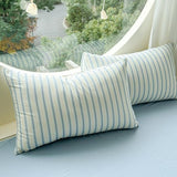 BlueBlue Stripe Duvet Cover Set Twin 100% Cotton Soft Lightweight Gauze Bedding Blue Line Stripes on White 1 Abstract Geometric Comforter Cover 2 Pillowcases (Twin) BlueBlue