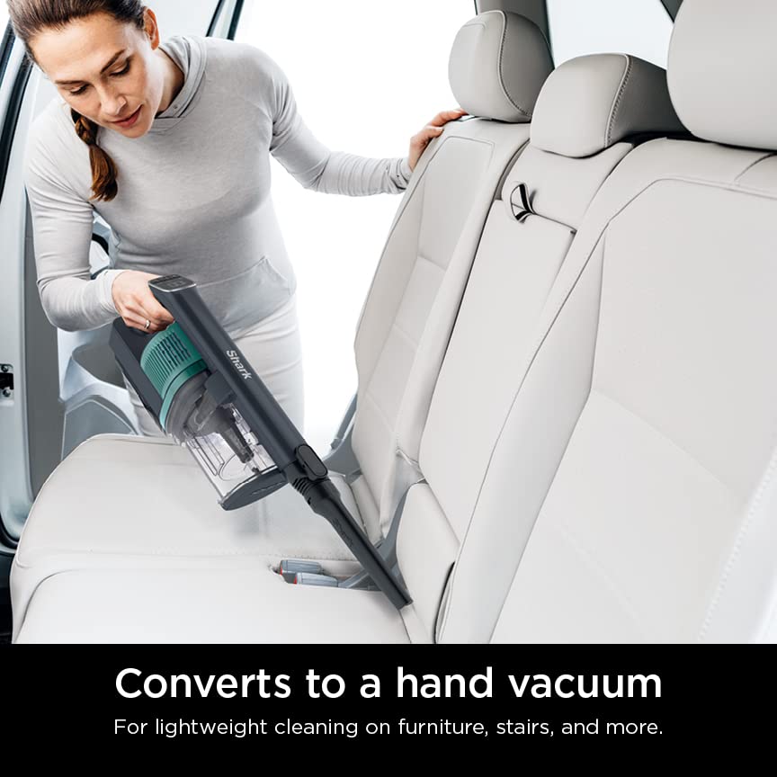 Shark IZ631H Cordless Pro Vacuum with PowerFins and Self-Cleaning Brushroll, Includes Upholstery Tool & Crevice Tool, Up To 60 Minute Runtime, HEPA Filtration, Cordless Vacuum, Dark Grey/Mojito Shark