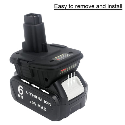 Biswaye DCA1820 Adapter 18V to 20V Compatible with Dewalt, Compatible with Dewalt 20V Lithium Battery DCB206 DCB207 to 18V XRP NiCad NiMh Battery DC9096 DW9096 DC9098 DC9099 DW9099 - WoodArtSupply