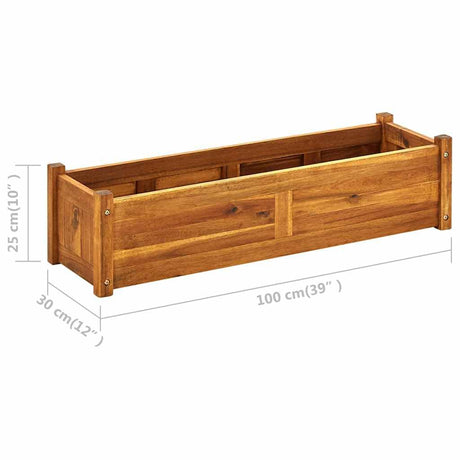 vidaXL Garden Raised Bed, Wooden Raised Flower Bed for Flowers and Plants, Solid Acacia Wood Planter, Outdoor and Indoor Use, Brown vidaXL