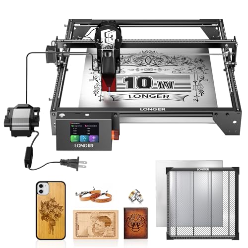 Longer Laser RAY5 10W Laser Engraver with Air Pump and 17.3"x 17.3"Honeycomb Working Table, DIY Laser Engraver for Wood and Metal, Paper, Acrylic, Glass, Leather Longer