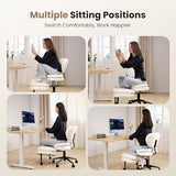 Cross Legged Office Chair, Ergonomic Cloud Criss Cross Desk Chair, Meditation Chair with Wheels, Height Adjustable Seat for ADHD, Wide Kneeling Chair with Back Support HOMRELEXA