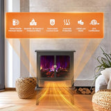 BLITZHOME Electric Fireplace Heater 18'', 3D Realistic Flame, Thermostat Control, 2 Heating Mode 750/1500W, Safety Protection, Freestanding Portable Fire Places Stove for Home Indoor, Small Space BLITZHOME