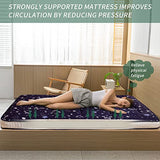 MAXYOYO Futon Mattress, Navy Star Japanese Floor Mattress Portable Quilted Bed Mattress, Extra Thick Folding Sleeping Pad Breathable Floor Lounger Guest Bed for Camping Couch, Full MAXYOYO