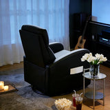 Simple Deluxe Massage Recliner Chair - Adjustable PU Leather Recliner, Luxe Reading Chair & Sofa Chair for Living Room Chairs or Bedroom Chair, Small Recliner for Home Theater, Black Simple Deluxe