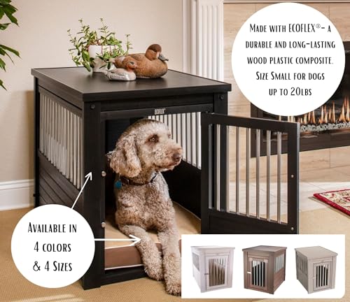 New Age Pet ecoFLEX Pet Crate/End Table, Large, Espresso - WoodArtSupply