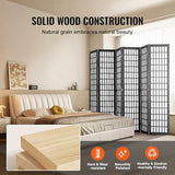 VEVOR Room Divider, 6 Panel Japanese Room Divider, Folding Privacy Screen Indoor, Portable Partition Dividers and Decoration Screens, for Room Separation, Home, Office, Restaurant & Bedroom (Black) VEVOR