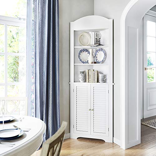 RiverRidge Ellsworth Collection Tall Corner Cabinet, White RiverRidge
