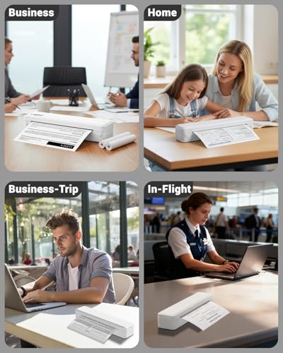 Labeer Portable Wireless Thermal Heat Small Printer 8.5 x 11 Inch Letter A4 Support, Inkless Simple Tiny Mobile Bluetooth Printer for Phone Laptop Travel Home Office Labeer