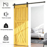 LQKUMJG 6FT Sliding Barn Door Hardware Kit for Single Wood Door, Smoothly and Quietly, Easy to Install Fit 35" Wide and 1.18"-1.96" Thickness Door Panel, includes Installation Instruction LQKUMJG