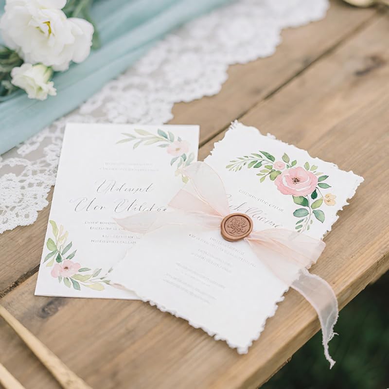 30 Sheets Drawing Paper, 300 GSM Thick Textured Cotton Painting Paper - 4 x 6 Inch Deckled Edge Handmade Paper for Painting, Calligraphy, Wedding Invitations, Greeting Cards, DIY Crafts EllaYIDOI