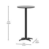 Flash Furniture Metal Bar Table - Aluminum Patio Table - Mellie 23.5"H Round Bar Height Table - Indoor/Outdoor - Black Flash Furniture