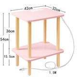 FORAOFUR Side Table with Charging Station, Small Side Table with 2 USB Ports and Outlets, Small End Tables for Small Spaces in Living Room, Bedroom & Nursery, 2 Tier Small Nightstand FORAOFUR