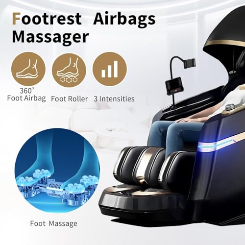 Full Body Zero Gravity Massage Chair, 51'' SL Track with 3 Levels Zero Gravity & Body Scan, 20 Auto Massage Programs, 3D Shiatsu Deep Tissue Massage, Foot Rollers, Airbag, Heating, Yoga Stretch UTHWELL