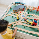 Melissa & Doug Wooden Railway Set, 130 Pieces - Wooden Train Set for Toddlers Ages 3+ Melissa & Doug