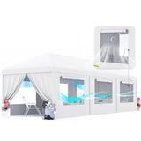 Peaktop Outdoor 10x30ft Party Tent Mesh Window Outdoor Gazebo Event Shelter Wedding Canopy Tent Mesh Side with Window Cover PEAKTOP OUTDOOR