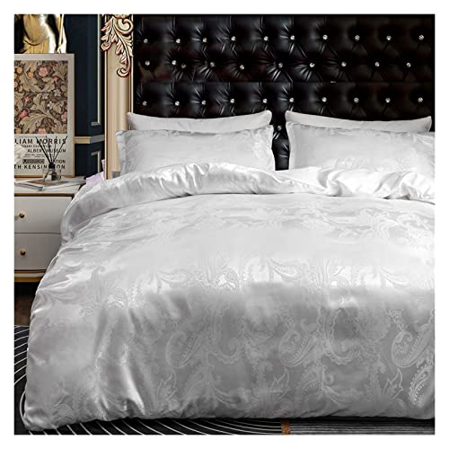 Luxury bed sheet set Luxury Satin Bedding Set 2/3PCS Neoclassical Style Jacquard Duvet Cover Set 1 Quilt Cover + 1/2 Pillowcase Single Twin Full Queen King Size bed linings ( Color : E , Size : US- Ki TOMYEUS