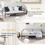 KOMFOTT Metal Daybed Frame Twin Size, Heavy-Duty Steel Slats Support Sofa Bed, Platform Mattress Foundation, Multifunctional Platform Bed Frame, Day Bed for Living Room & Guest Room KOMFOTT
