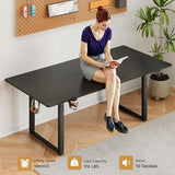 71x32 Inch Adjustable Standing Desk with 4 Legs, Stand-up Desk Features a Spacious Rectangular Top, Dual-Motor Lift, and Memory Presets (28-46Inch) for Home Offices or Computer Workstations, Black Lefurture