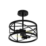 Karjearl Farmhouse Semi Flush Mount Ceiling Light, D11.8 Inches Black Industrial Sloped Ceiling Light Fixtures Vintage Metal Cage Ceiling Lamp for Kitchen Hallway Entryway Laundry Room Bedroom Karjearl