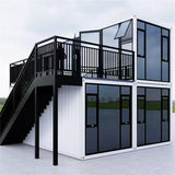 20/40ft Luxury Expandable Container Restaurant - Modern Foldable Mobile Cafe with Panoramic Windows - Prefab Modular Pop-Up Bar for Malls & Events - Turn-Key Steel Commercial Kiosk