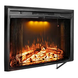 Velaychimney Electric Fireplace Insert, 36 Inches Recessed Fireplace Heater with Adjustable Flame and Top Light Colors, Fire Crackling Sound, Remote Control, Timer, 750W/1500W, Black Velaychimney