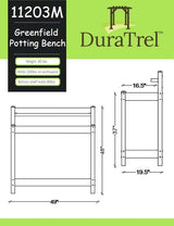 Dura-Trel Greenfield PVC Vinyl Indoor Outdoor Table Potting Bench Station with Shelf for Plant Accessories & Gardening Supplies Storage, Mocha DuraTrel