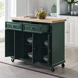 Crosley Furniture Madison Kitchen Island with Solid Wood Top and Optional Casters, Emerald Green Crosley Furniture