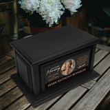Personalized Solid Wood Human Urns for Ashes 250lbs, Custom Urn Box for Human Ashes, Large Burial and Cremation Urns for Ashes, Black Wood Color (Design 4) Basic Fundamentals