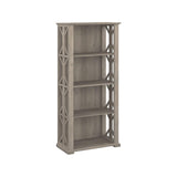 Bush Furniture Homestead 4 Shelf Farmhouse Bookcase in Driftwood Gray, Vertical Office Organizer, Home Shelving Unit for Books and Decor, Bookshelf Bush Furniture